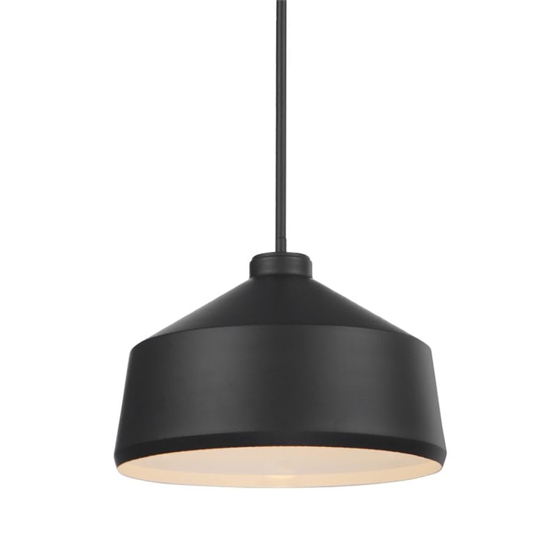 Bowery Hill Contemporary 1 Light Pendant in Matte Black