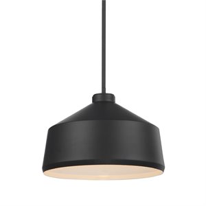 Bowery Hill Contemporary 1 Light Pendant in Matte Black