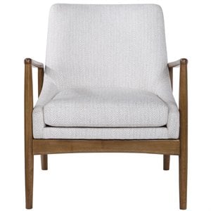 Bowery Hill Contemporary Wood Accent Chair in White