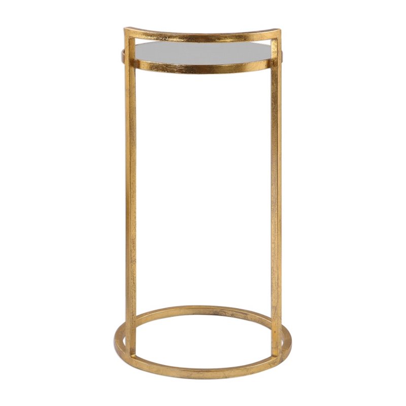 Bowery Hill Contemporary Accent Table in Gold Leaf