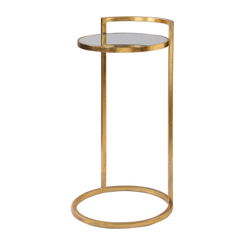 Bowery Hill Contemporary Accent Table in Gold Leaf
