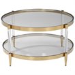 Bowery Hill Contemporary Glass Coffee Table in Gold