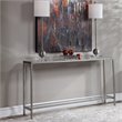 Bowery Hill Metal and Glass Antique Silver Console Table Rectangular 60