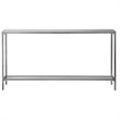 Bowery Hill Metal and Glass Antique Silver Console Table Rectangular 60