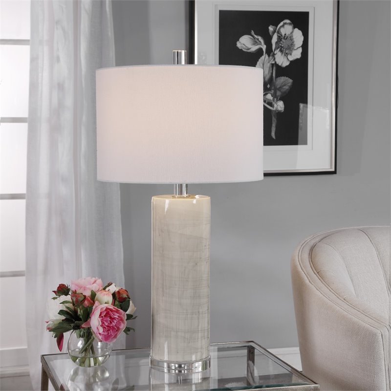 Bowery Hill Ceramic Beige Table Lamp