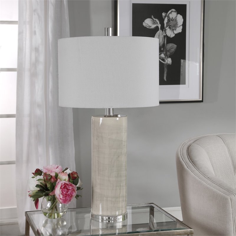 Bowery Hill Ceramic Beige Table Lamp