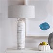 Bowery Hill Contemporary Ceramic Table Lamp in Off White