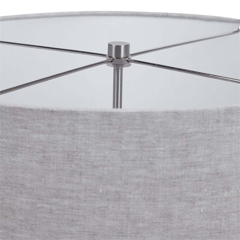 Bowery Hill Contemporary Ceramic Table Lamp in Off White