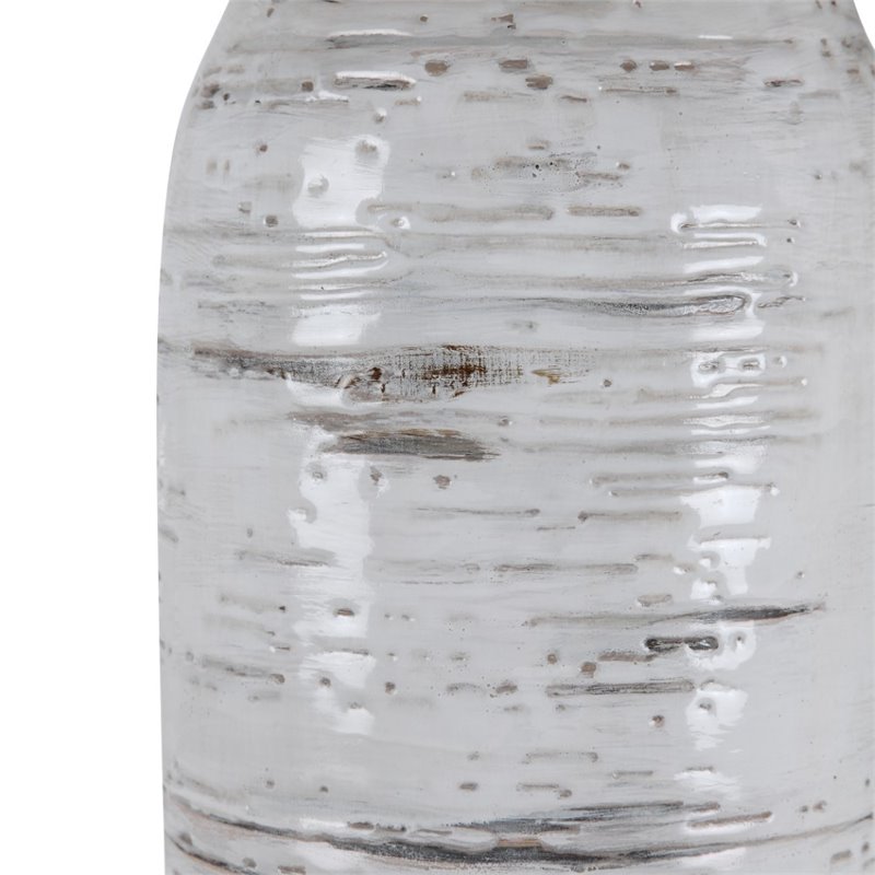 Bowery Hill Contemporary Ceramic Table Lamp in Off White