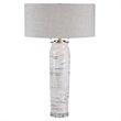 Bowery Hill Contemporary Ceramic Table Lamp in Off White
