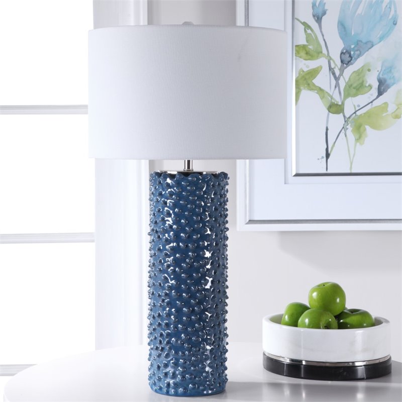 Bowery Hill Contemporary Blue Table Lamp in Deep Indigo