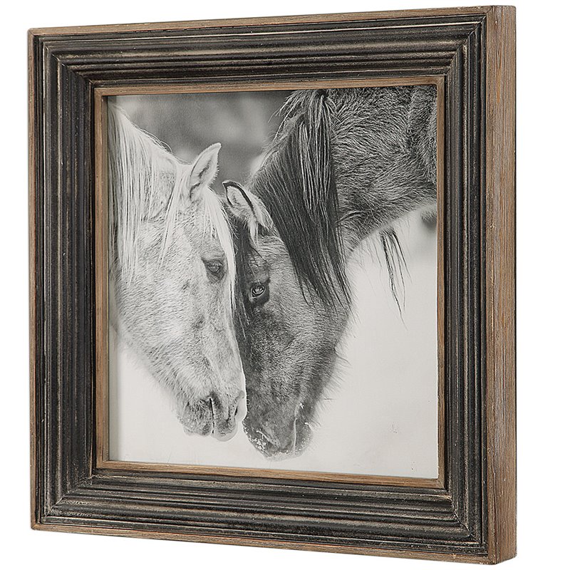 Bowery Hill Contemporary  Horses Print in Black and White