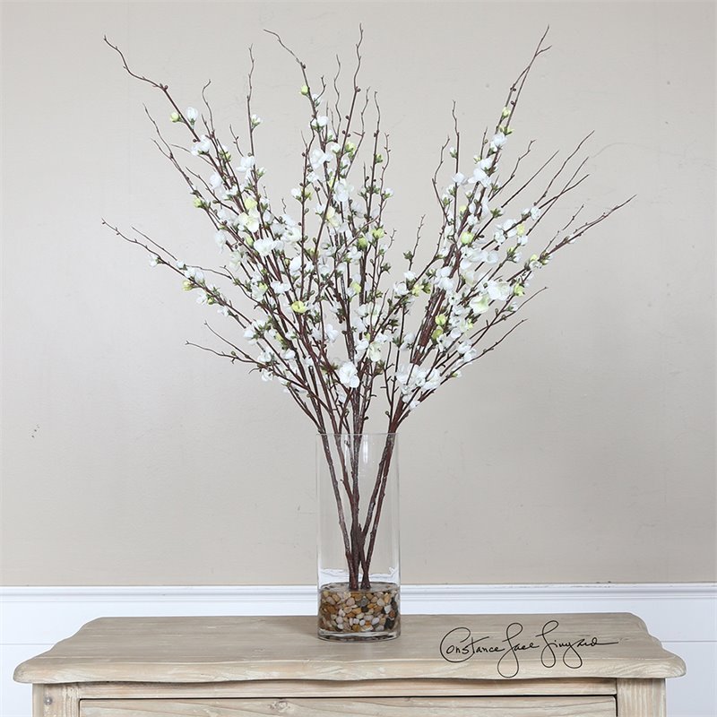 Bowery Hill Contemporary Blossom Plant in White and Brown