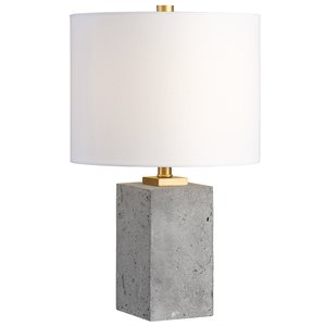 Bowery Hill Contemporary Table Lamp in Gray and White