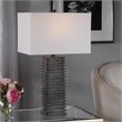 Bowery Hill Contemporary Table Lamp in Metallic Charcoal