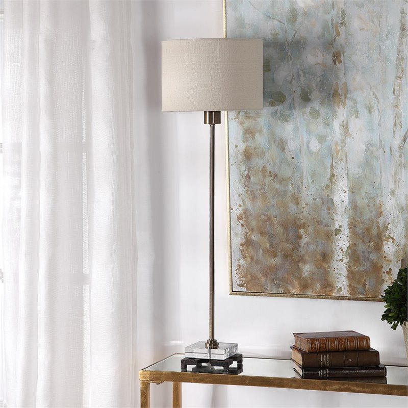 Bowery Hill Contemporary Table Lamp in Antique Brass