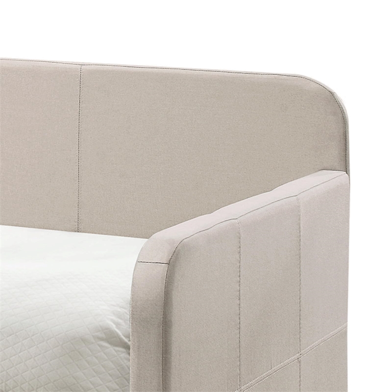 Bowery Hill Contemporary Daybed and Trundle in Beige Fabric
