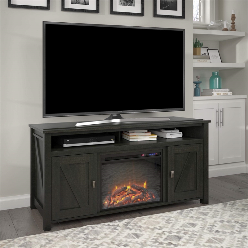 Bowery Hill Farmhouse Electric Fireplace TV Console up to 60