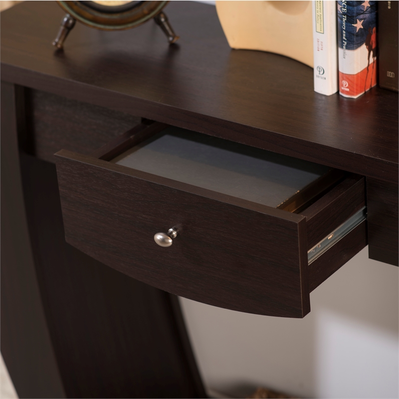 Bowery Hill Modern Wood 1-Drawer Console Table in Walnut