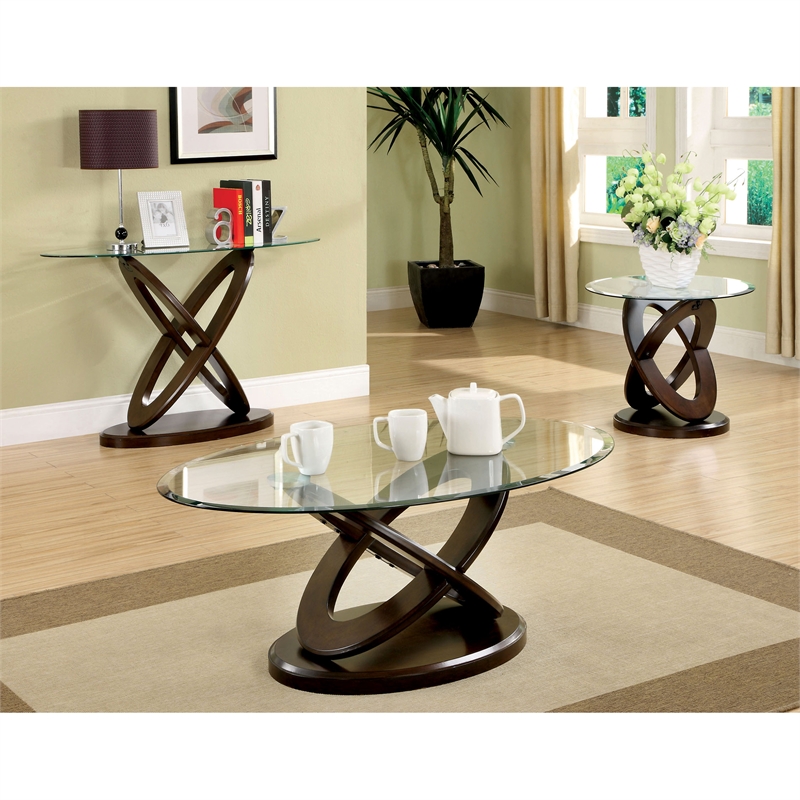 Bowery Hill Contemporary Wood Console Table in Dark Walnut