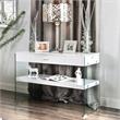Bowery Hill Contemporary Wood Storage Console Table in White