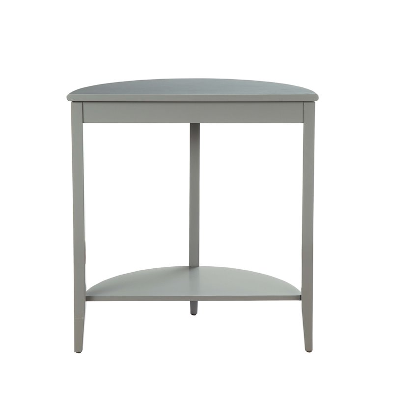 Bowery Hill Wood Gray Console Table Half Moon 28
