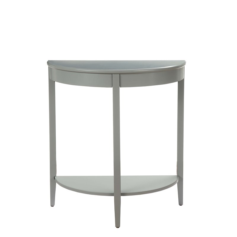 Bowery Hill Wood Gray Console Table Half Moon 28