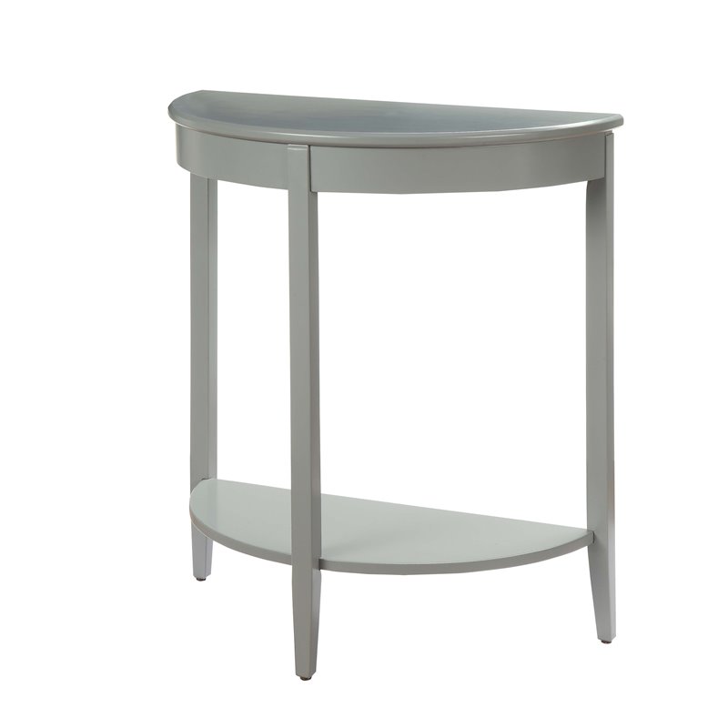 Bowery Hill Wood Gray Console Table Half Moon 28