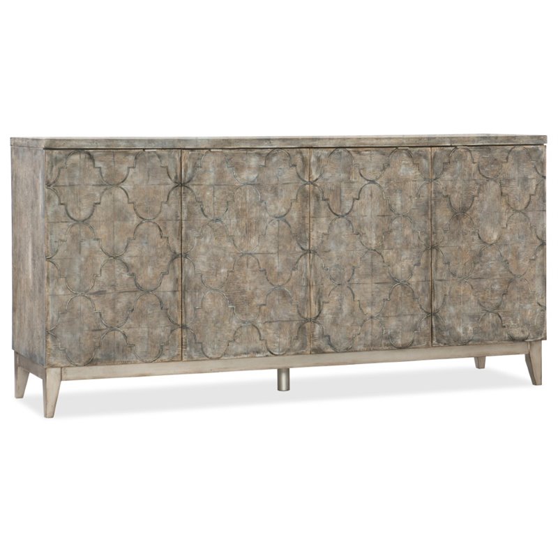 Bowery Hill Contemporary Media Credenza in Distressed Medium Wood