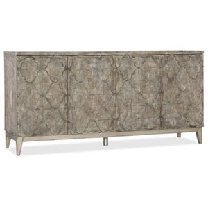 Bowery Hill Contemporary Media Credenza in Distressed Medium Wood