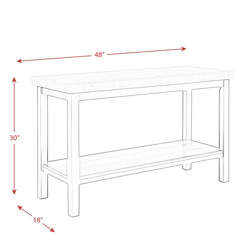 Bowery Hill Modern Marble Top Console Table in Espresso