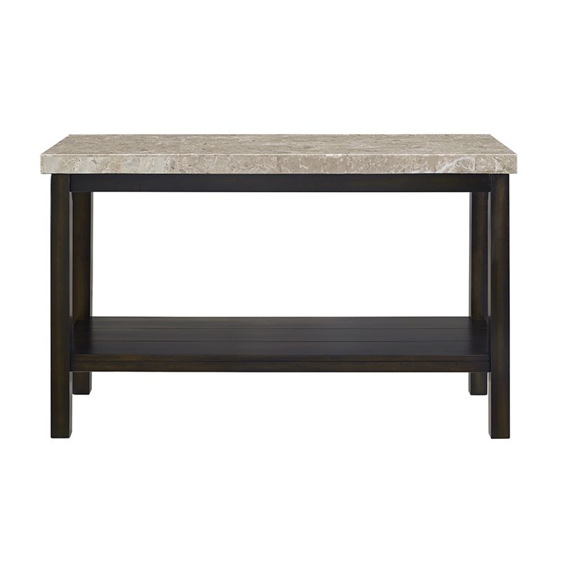 Bowery Hill Modern Marble Top Console Table in Espresso