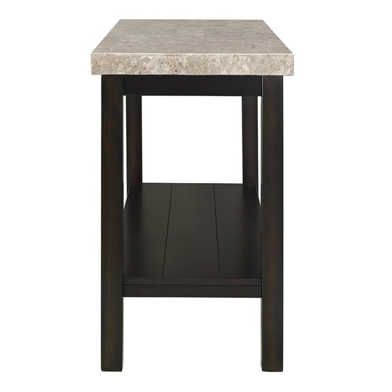 Bowery Hill Modern Marble Top Console Table in Espresso