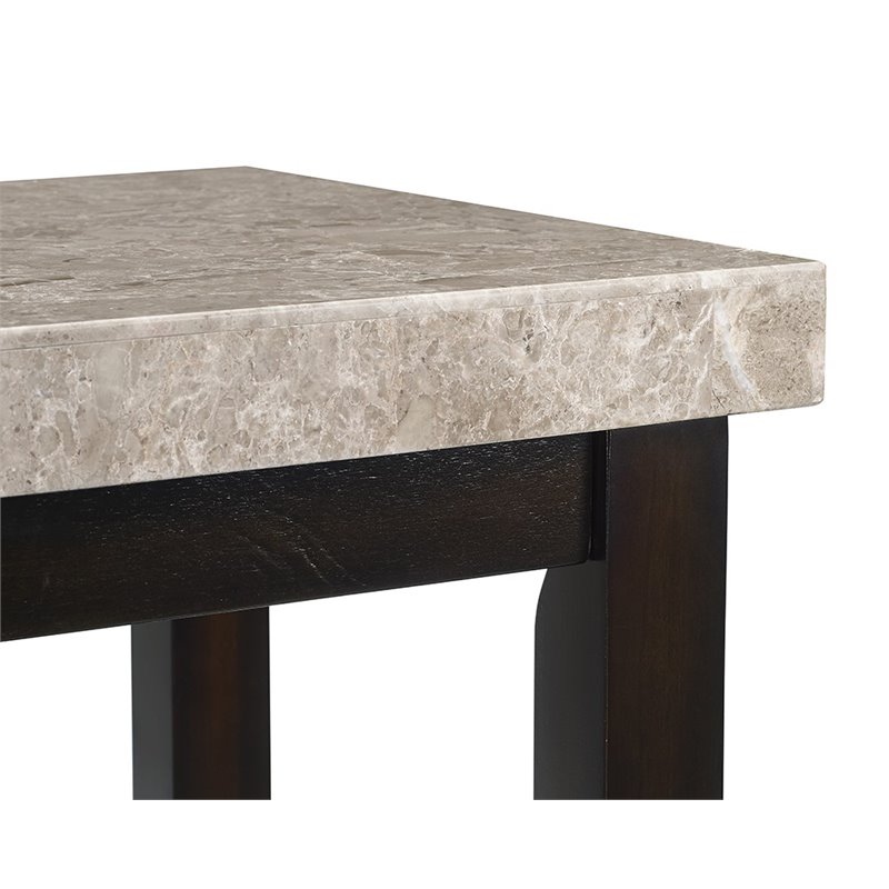Bowery Hill Modern Marble Top Console Table in Espresso