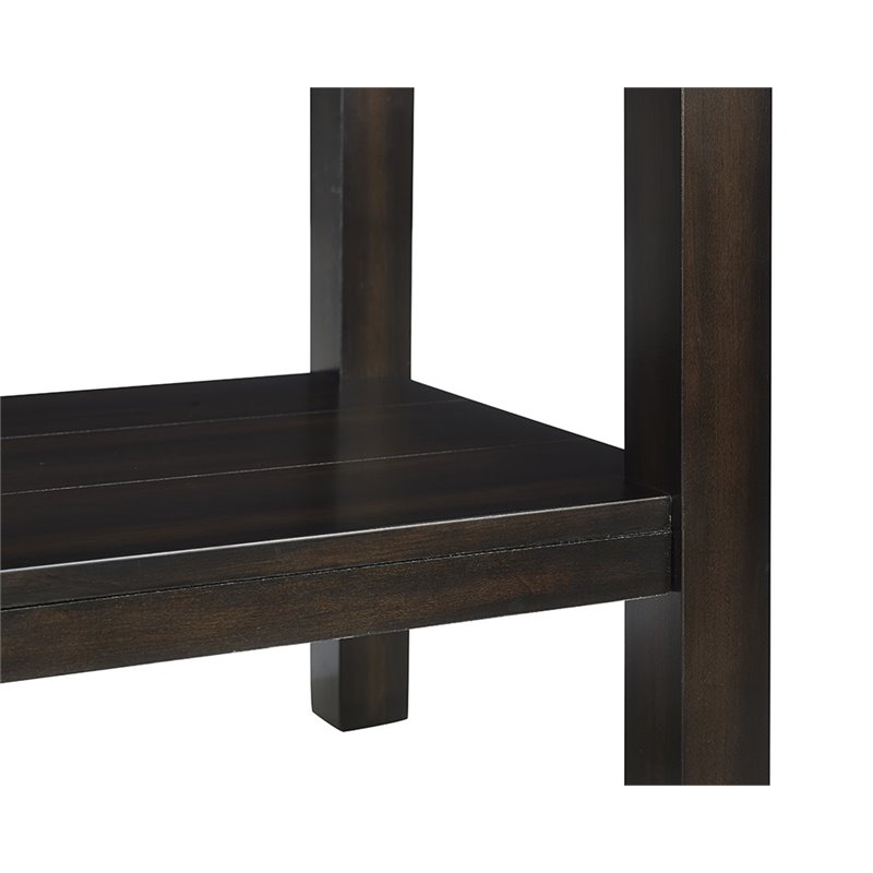Bowery Hill Modern Marble Top Console Table in Espresso