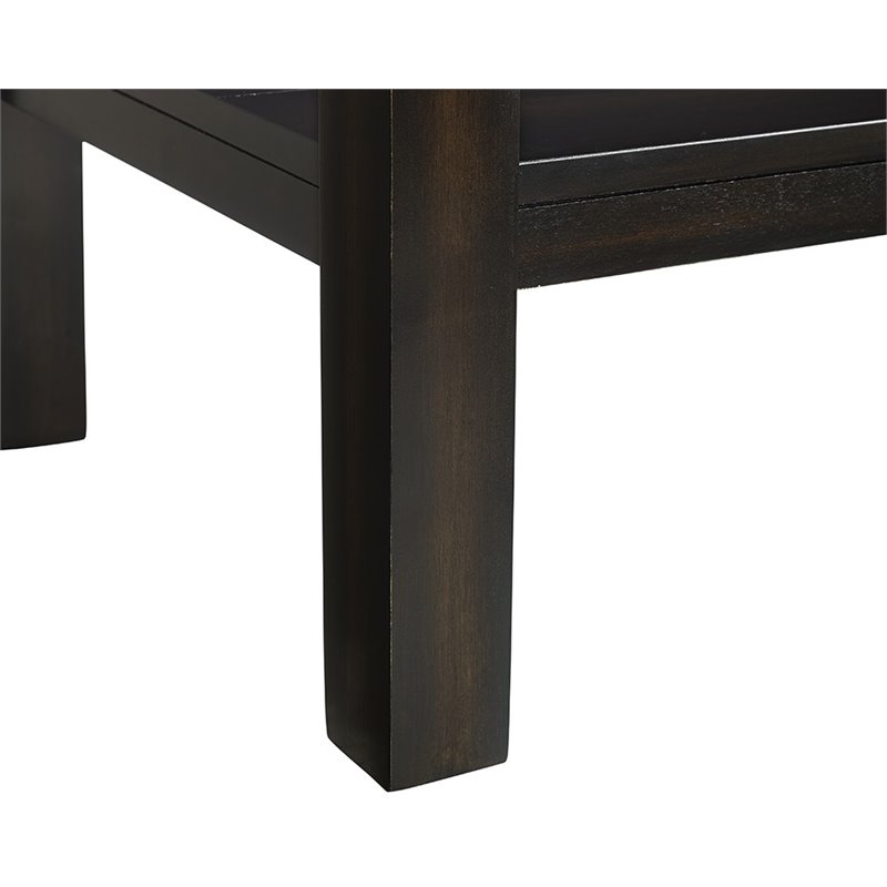 Bowery Hill Modern Marble Top Console Table in Espresso