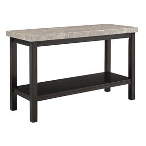 Bowery Hill Modern Marble Top Console Table in Espresso
