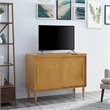 Bowery Hill Mid-Century Wood Media Console Table in Acorn Brown/Gold