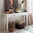 Bowery Hill Mid-Century 2 Drawer Console Table in Pure White