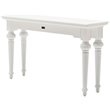 Bowery Hill Mid-Century 2 Drawer Console Table in Pure White