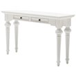 Bowery Hill Mid-Century 2 Drawer Console Table in Pure White