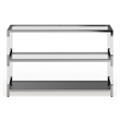 Bowery Hill Transitional Glass 1-Shelf Sofa Table in Chrome