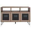 Bowery Hill Contemporary 3 Cubby Console Table in Rustic and Black