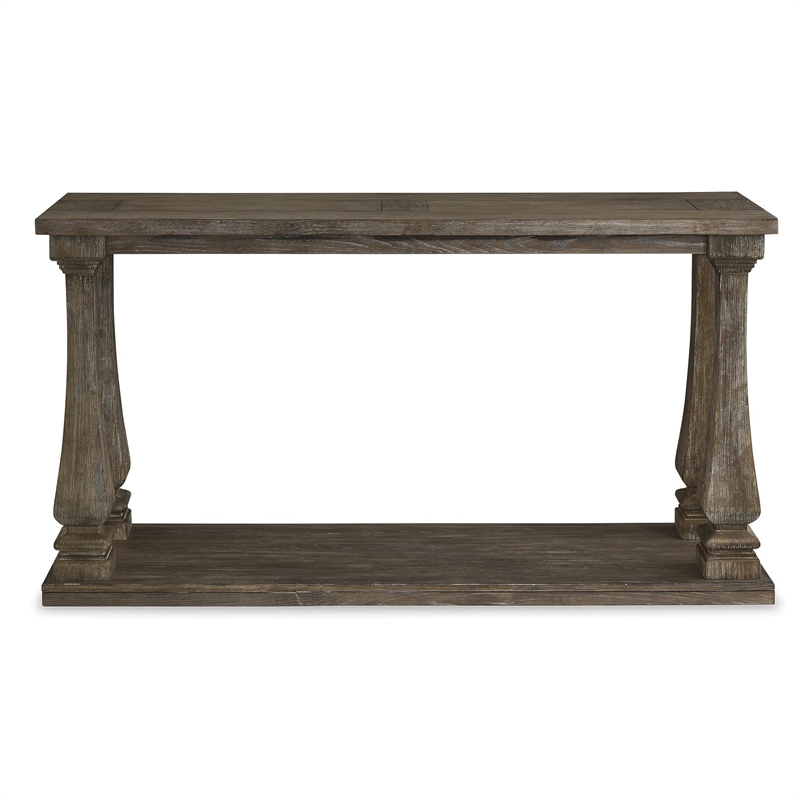 Bowery Hill Modern Solid Wood Console Table in Gray