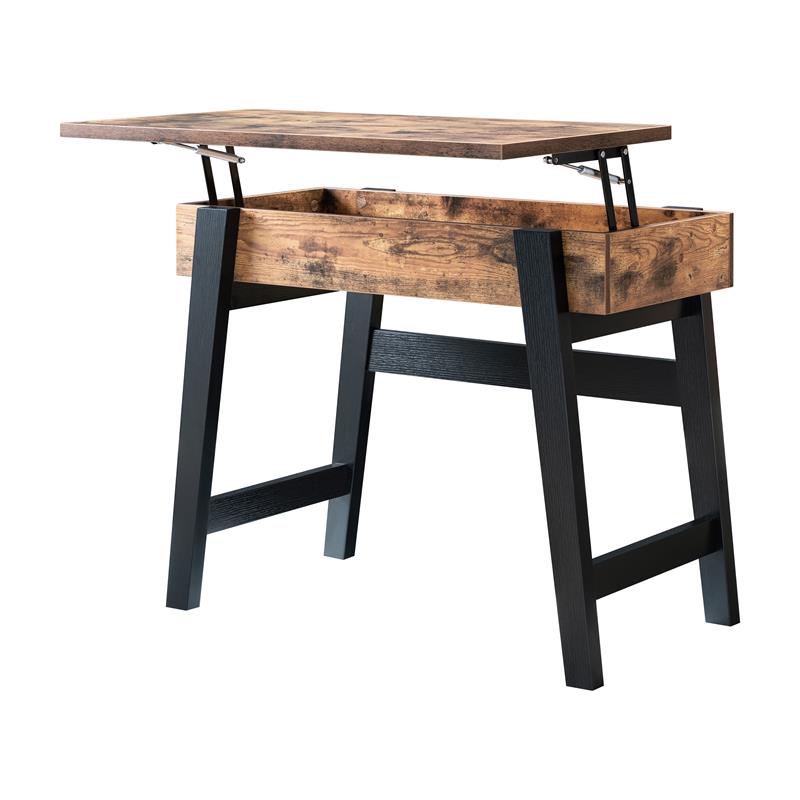 Bowery Hill Modern Wood Lift-Top Console Table in Brown