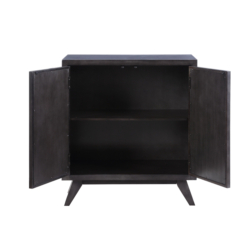 Bowery Hill Transitional Wood Console Table in Dark Gray