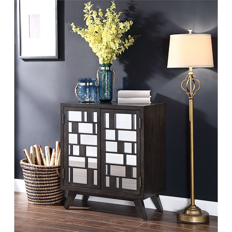 Bowery Hill Transitional Wood Console Table in Dark Gray