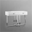 Bowery Hill Modern 2-Drawers Stainless Steel Base Console Table White/Chrome