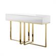Bowery Hill Modern 2-Drawers Stainless Steel Base Console Table White/Gold