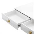 Bowery Hill Modern 2-Drawers Stainless Steel Base Console Table White/Gold